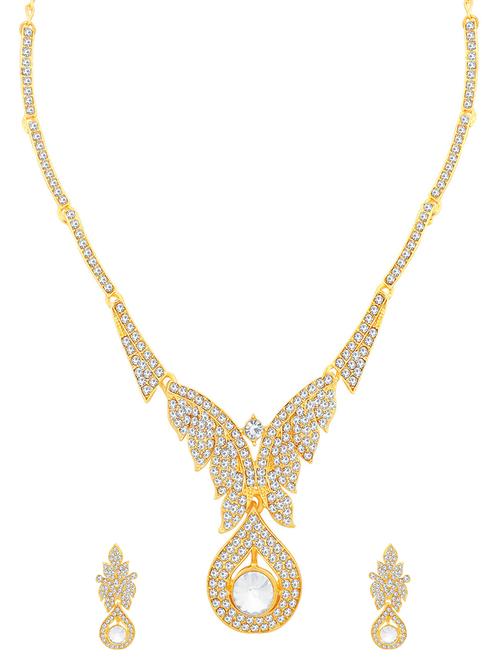 gold metal necklaces and earring - 16722094 - Standard Image - 1