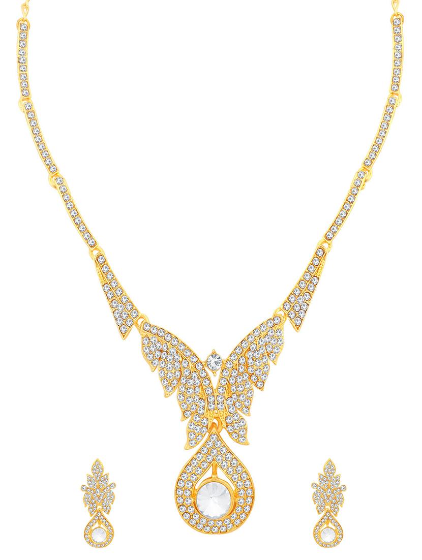 gold metal necklaces and earring - 16722094 - Zoom Image - 1