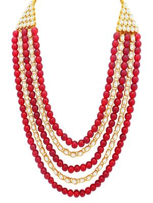 red metal necklaces and earring - 16722109 - Standard Image - 2