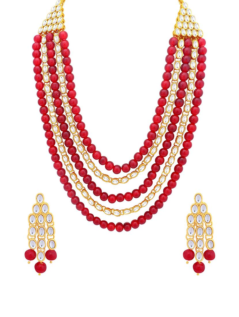 red metal necklaces and earring - 16722109 - Zoom Image - 1
