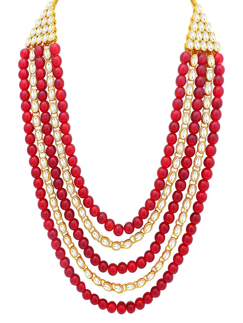 red metal necklaces and earring - 16722109 - Zoom Image - 2
