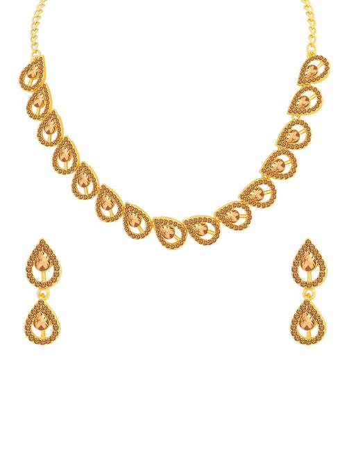 brown metal necklaces and earring - 16722467 - Standard Image - 1