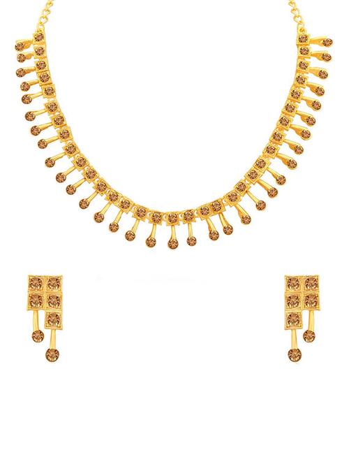 brown metal necklaces and earring - 16722472 - Standard Image - 1