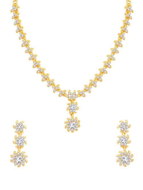 white metal necklaces and earring - 16722488 - Standard Image - 1