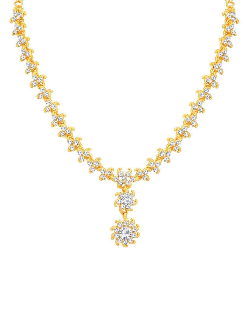 white metal necklaces and earring - 16722488 - Zoom Image - 2