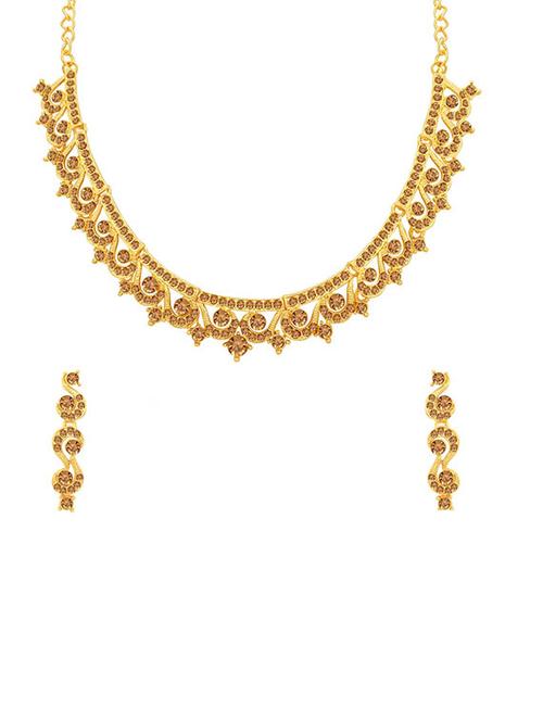 brown metal necklaces and earring - 16722490 - Standard Image - 1