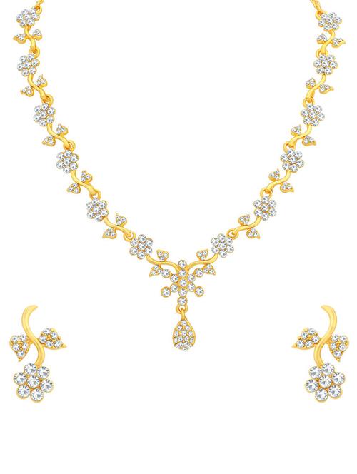 white metal necklaces and earring - 16722507 - Standard Image - 1