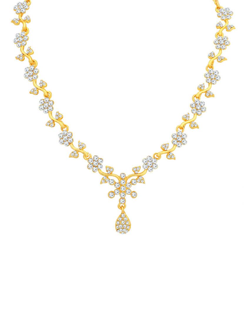 white metal necklaces and earring - 16722507 - Zoom Image - 2