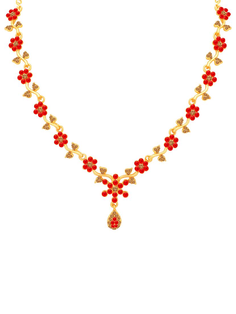 red metal necklaces and earring - 16722536 - Zoom Image - 2