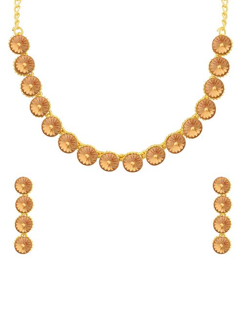 brown metal necklaces and earring - 16722540 - Standard Image - 1