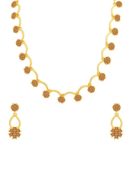 brown metal necklaces and earring - 16722548 - Standard Image - 1