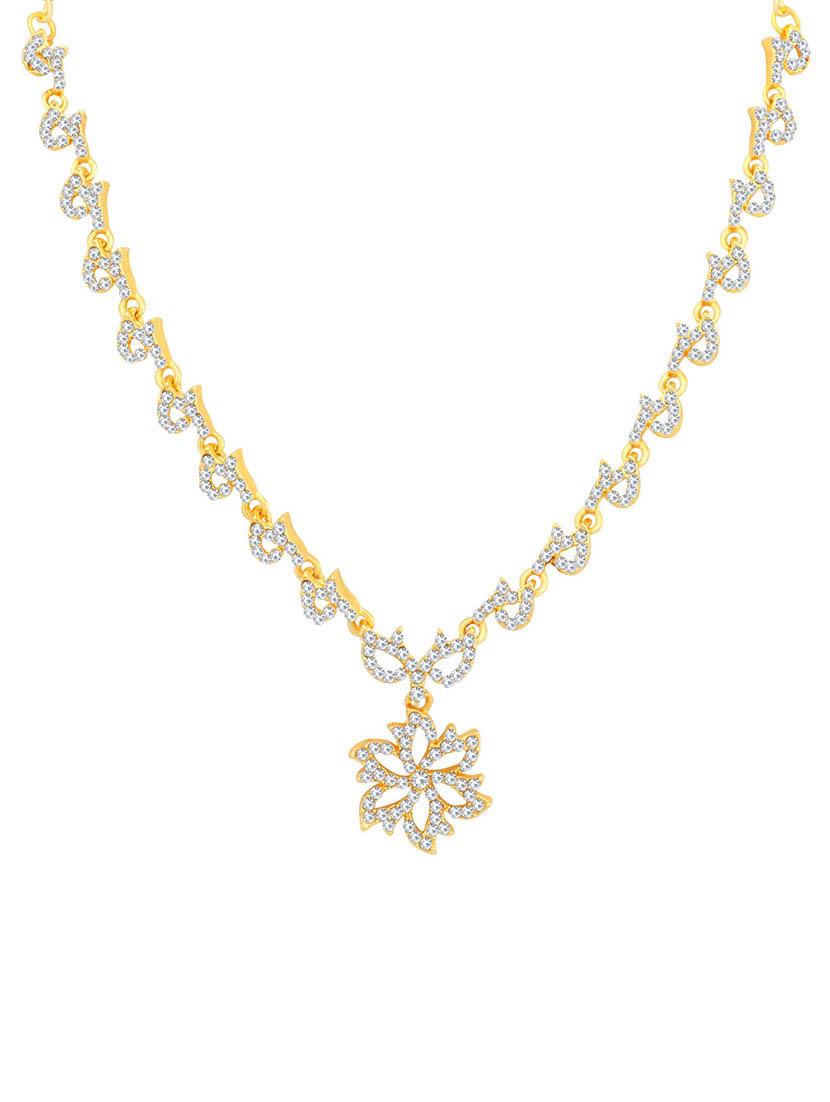 white metal necklaces and earring - 16722570 - Zoom Image - 2