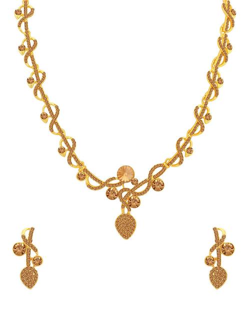 brown metal necklaces and earring - 16722583 - Standard Image - 1
