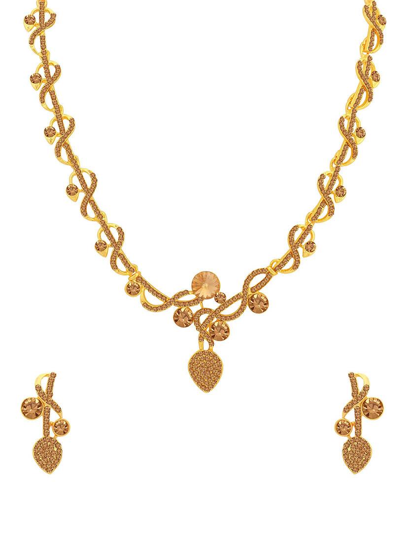 brown metal necklaces and earring - 16722583 - Zoom Image - 1
