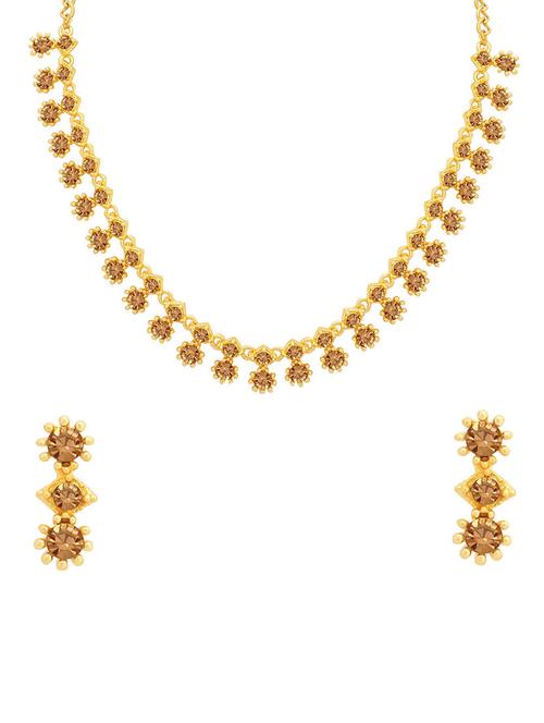 brown metal necklaces and earring - 16722601 - Standard Image - 1