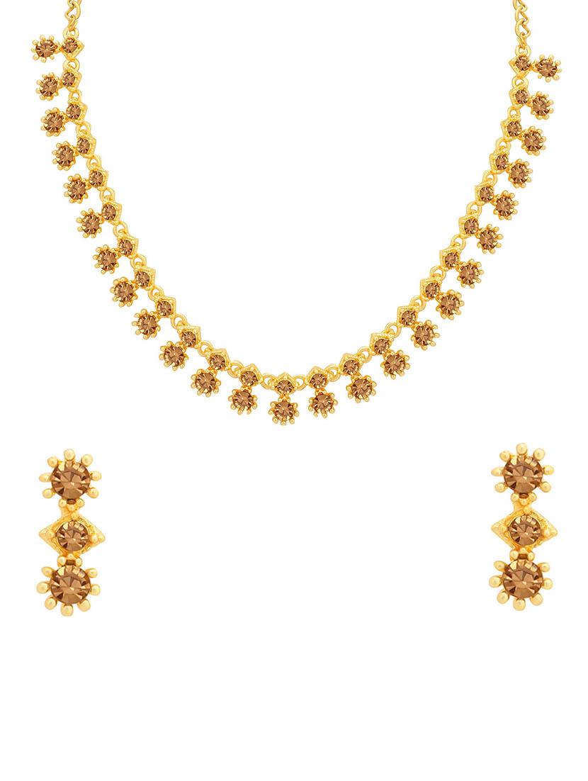 brown metal necklaces and earring - 16722601 - Zoom Image - 1