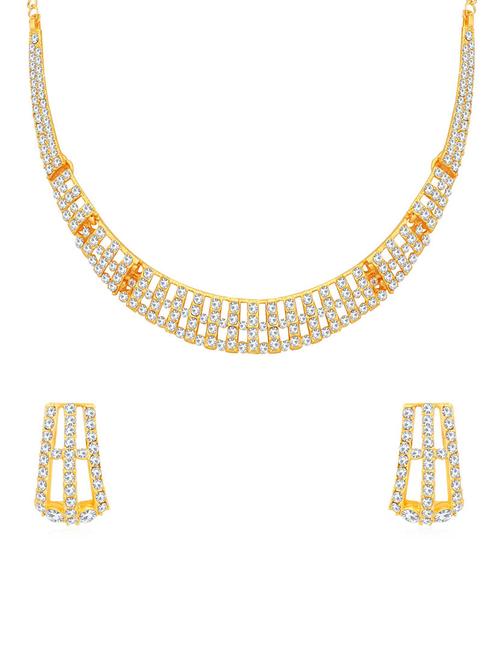 gold metal necklaces and earring - 16722609 - Standard Image - 1