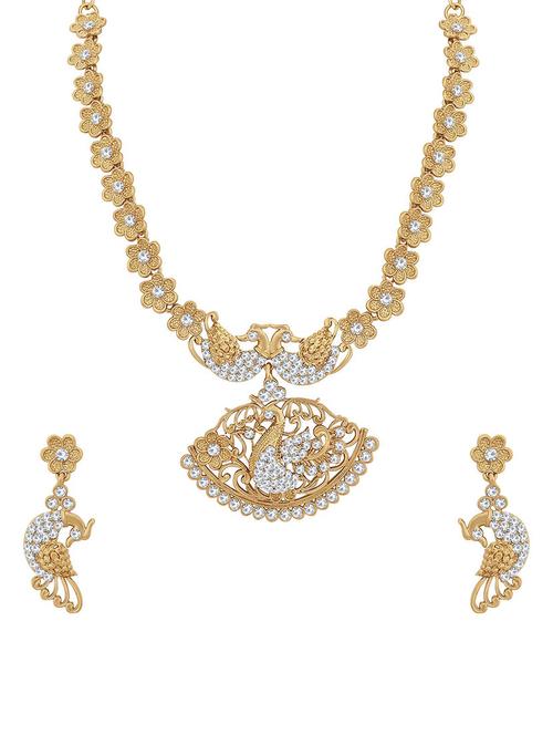 gold metal necklaces and earring - 16722627 - Standard Image - 1