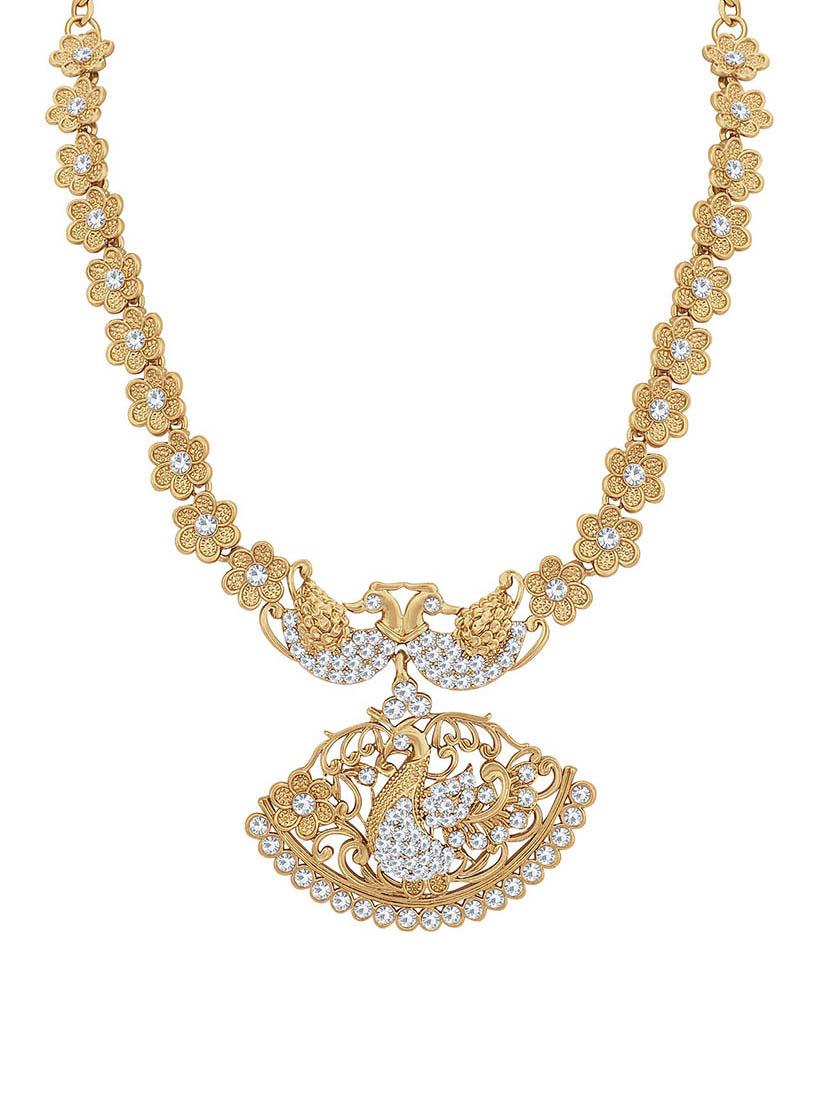 gold metal necklaces and earring - 16722627 - Zoom Image - 2