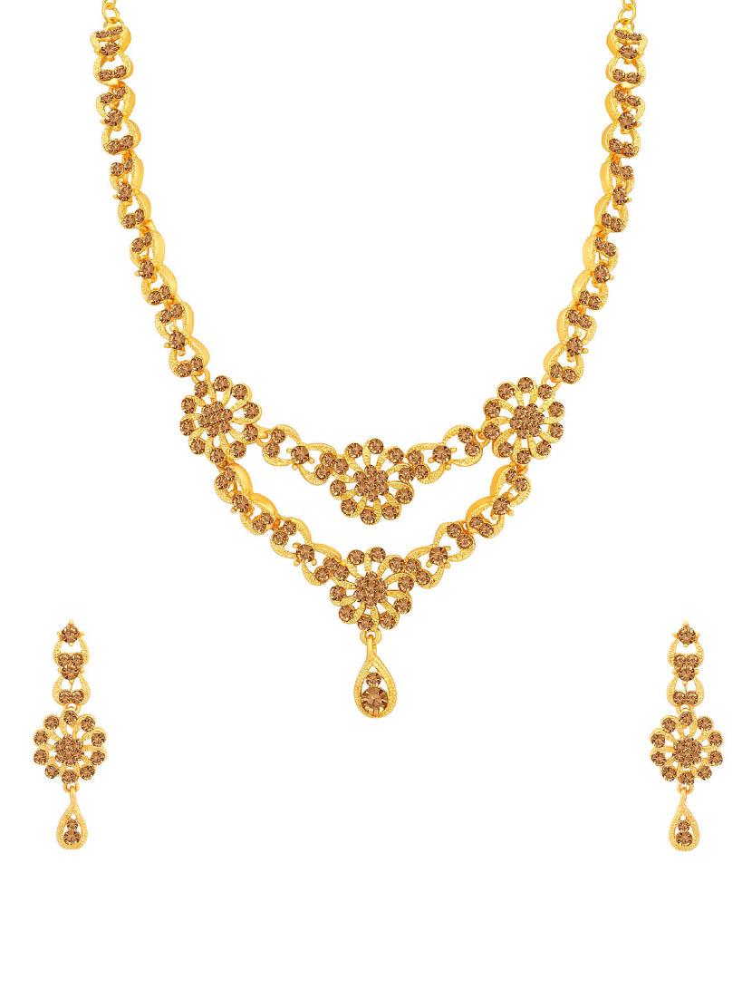 brown metal necklaces and earring - 16722629 - Zoom Image - 1