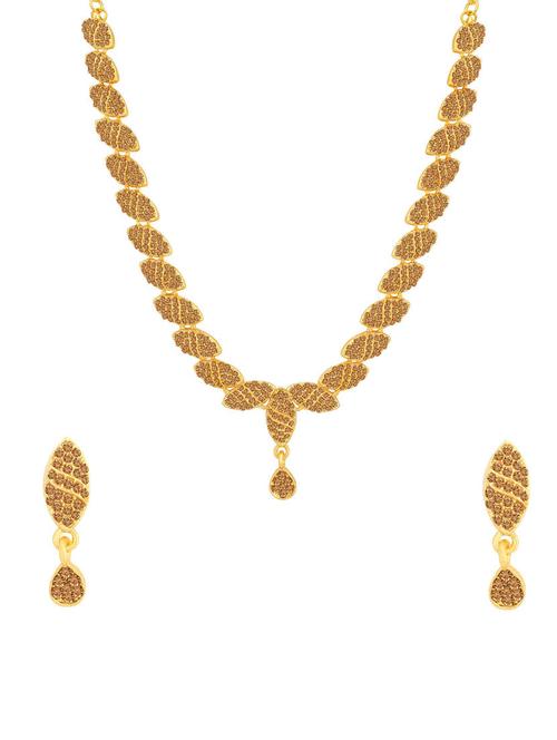 brown metal necklaces and earring - 16722635 - Standard Image - 1