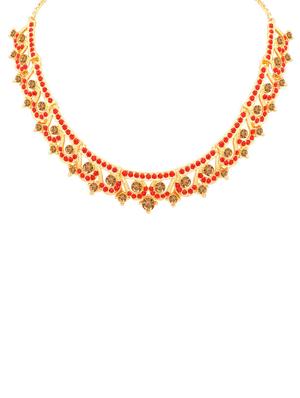 red metal necklaces and earring - 16722643 - Standard Image - 2