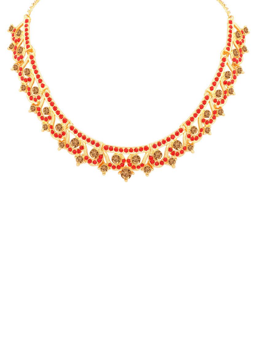 red metal necklaces and earring - 16722643 - Zoom Image - 2