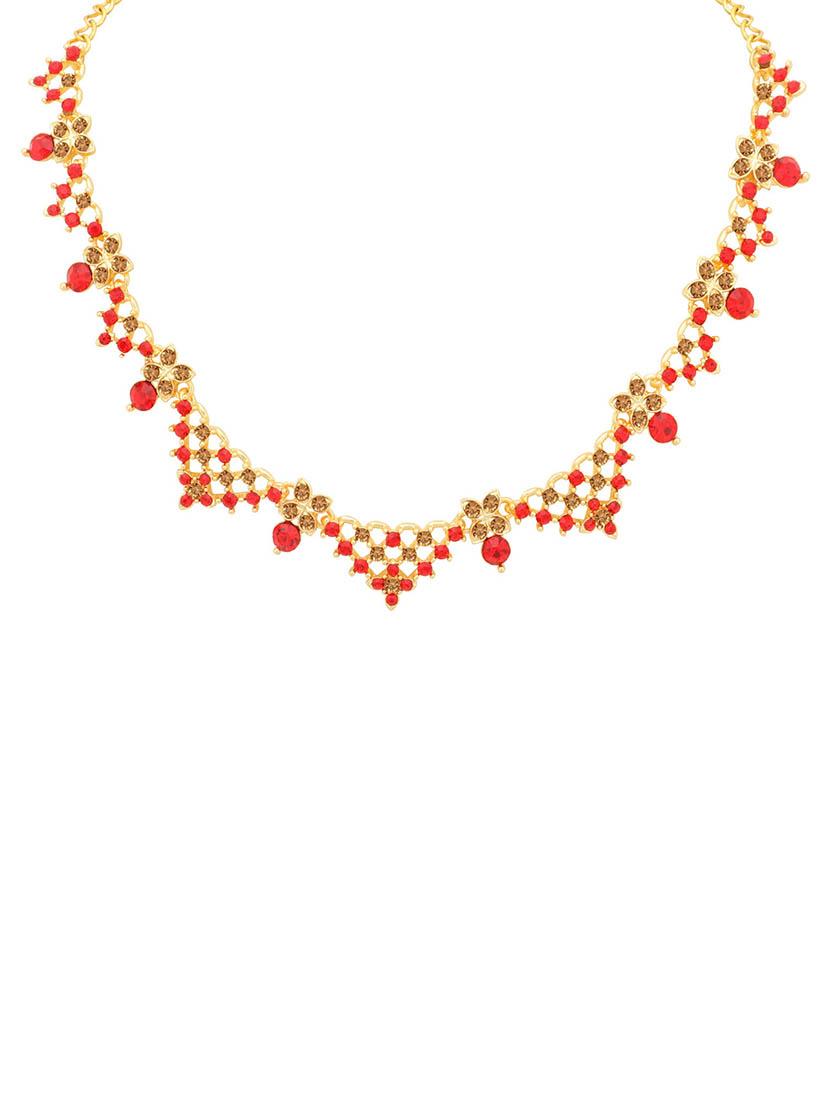 red metal necklaces and earring - 16722645 - Zoom Image - 2