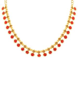 red metal necklaces and earring - 16722660 - Standard Image - 2