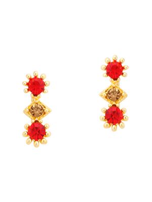 red metal necklaces and earring - 16722660 - Standard Image - 3