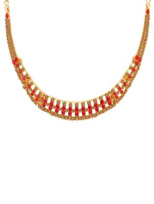 red metal necklaces and earring - 16722661 - Standard Image - 2