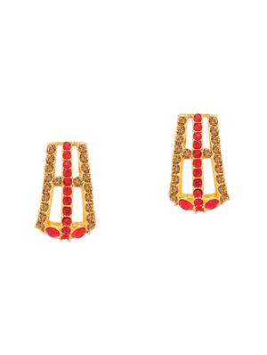 red metal necklaces and earring - 16722661 - Standard Image - 3
