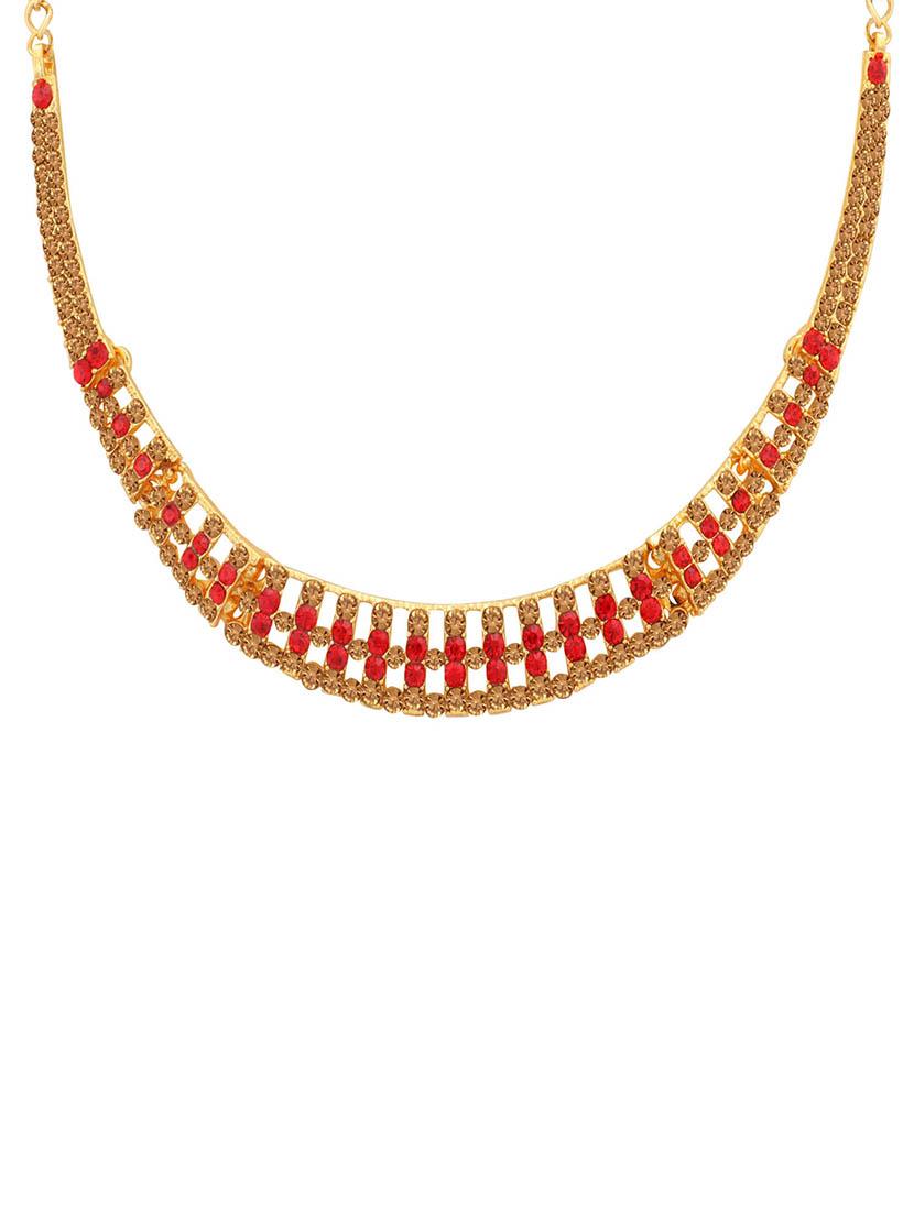 red metal necklaces and earring - 16722661 - Zoom Image - 2