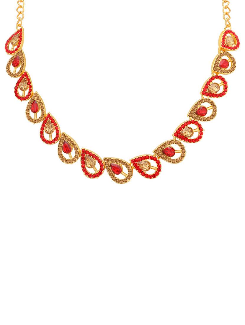red metal necklaces and earring - 16722664 - Zoom Image - 2