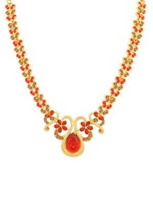 red metal necklaces and earring - 16722671 - Standard Image - 2