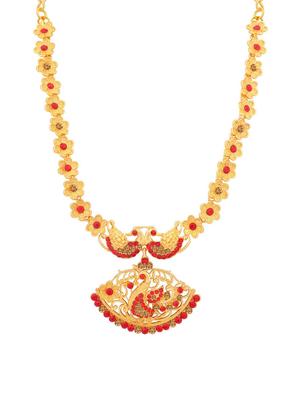 red metal necklaces and earring - 16722674 - Standard Image - 2