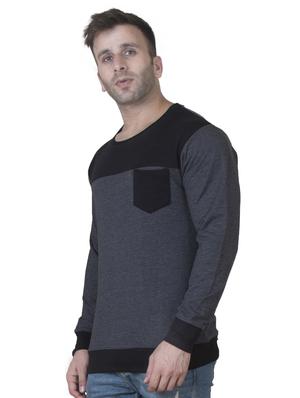 grey color block sweatshirt - 16722719 - Standard Image - 2