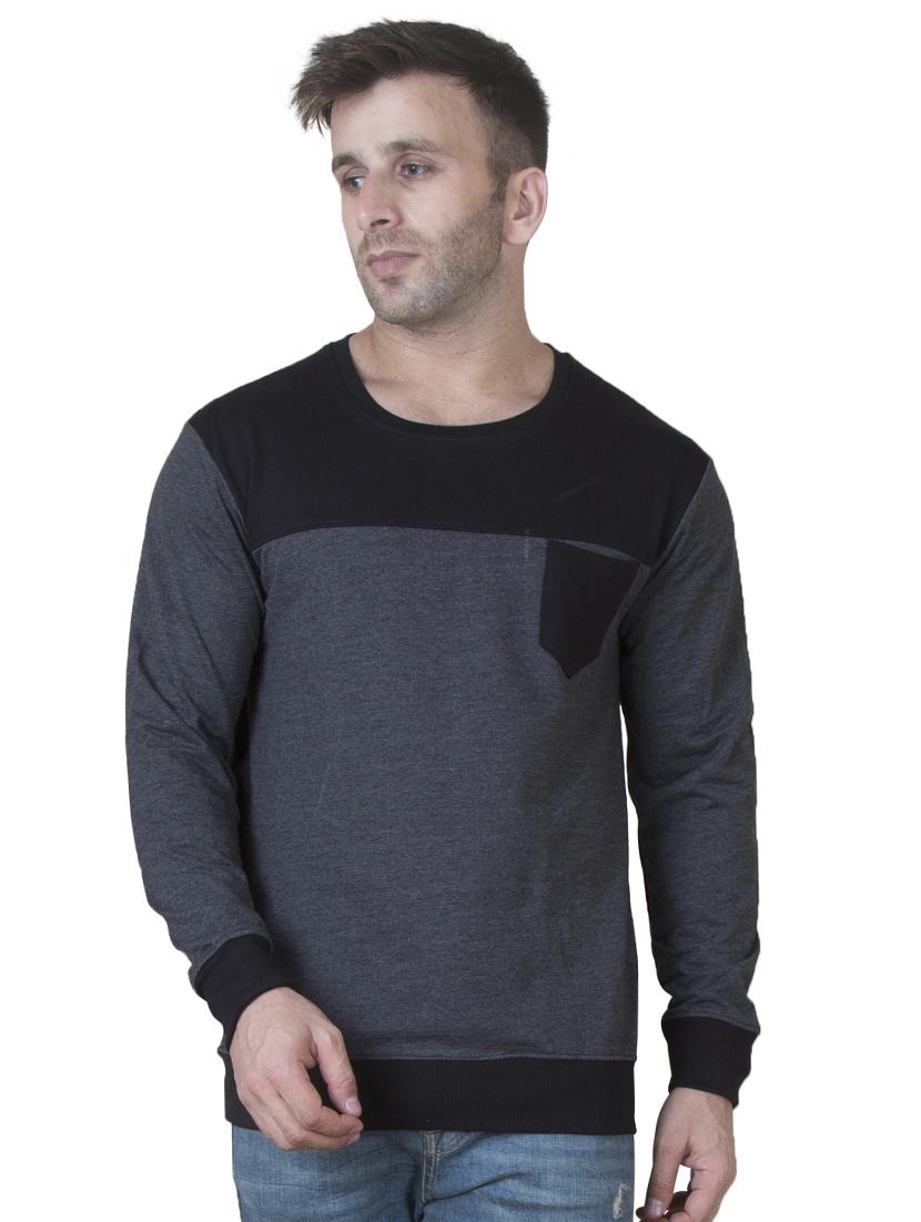 grey color block sweatshirt - 16722719 - Zoom Image - 1