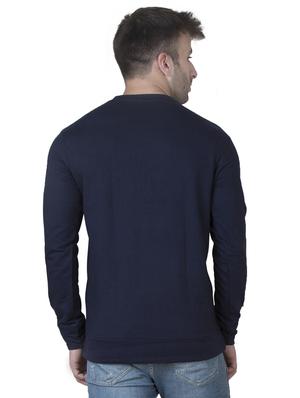 navy blue solid sweatshirt - 16722722 - Standard Image - 3