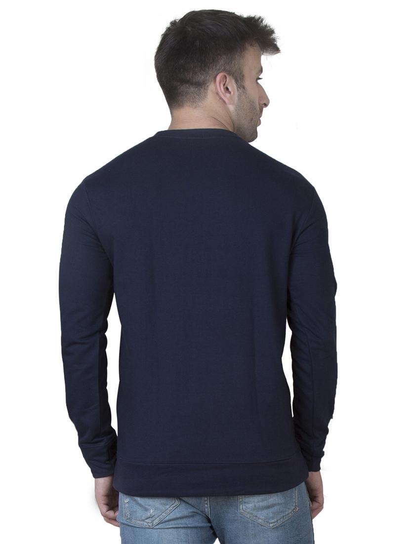 navy blue solid sweatshirt - 16722722 - Zoom Image - 3