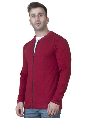 red solid casual jacket - 16722723 - Standard Image - 2
