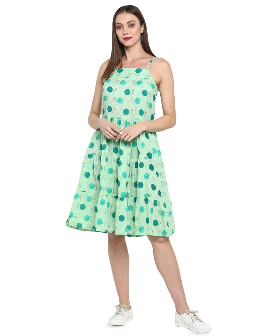 cami neck polka dot a-line dress - 16722733 - Zoom Image - 1