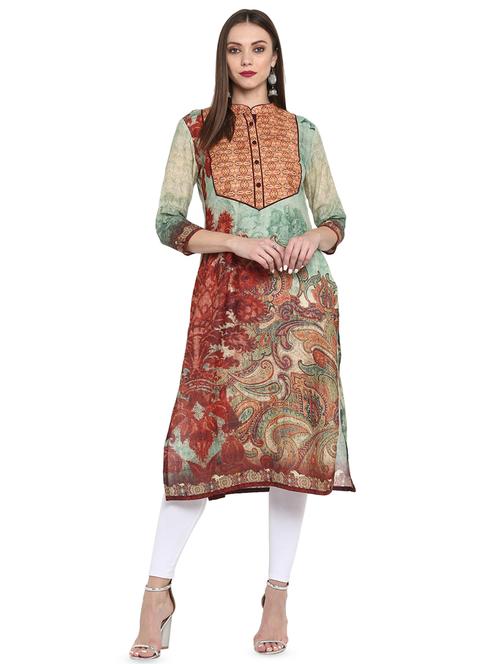 paisley straight kurta - 16722735 - Standard Image - 1