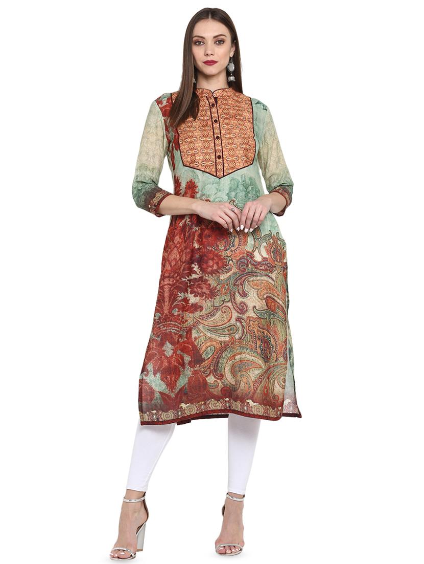 paisley straight kurta - 16722735 - Zoom Image - 1