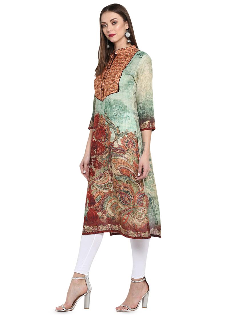 paisley straight kurta - 16722735 - Zoom Image - 2