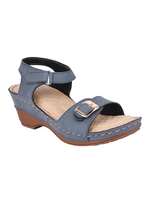 blue back strap sandals - 16722868 - Standard Image - 1