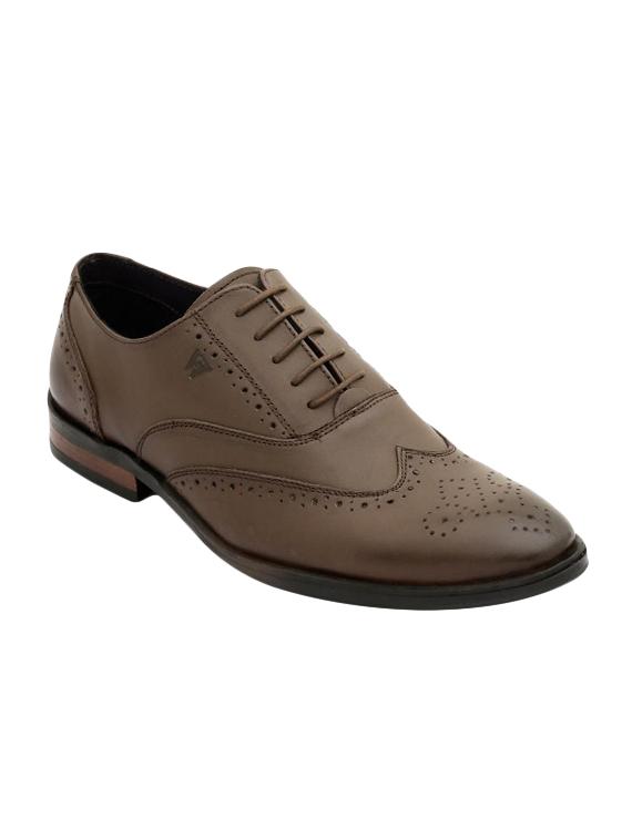 brown leather lace-up brouges - 16722999 - Zoom Image - 1