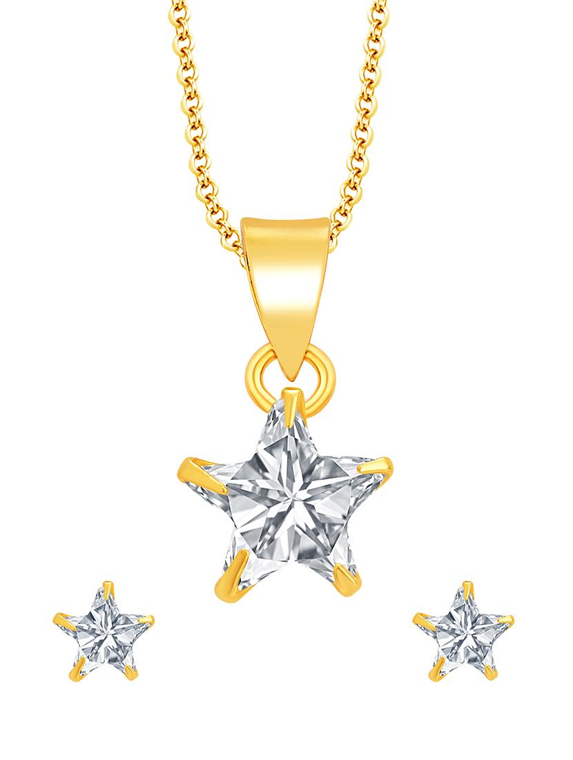 gold metal pendants and earring - 16723028 - Zoom Image - 1