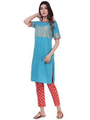 gold print kurta pant set - 16723067 - Standard Image - 2