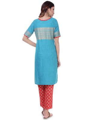 gold print kurta pant set - 16723067 - Standard Image - 3